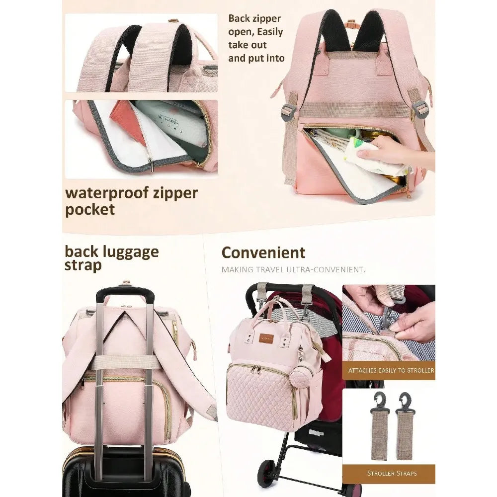 Waterproof Diaper Bag Backpack Set