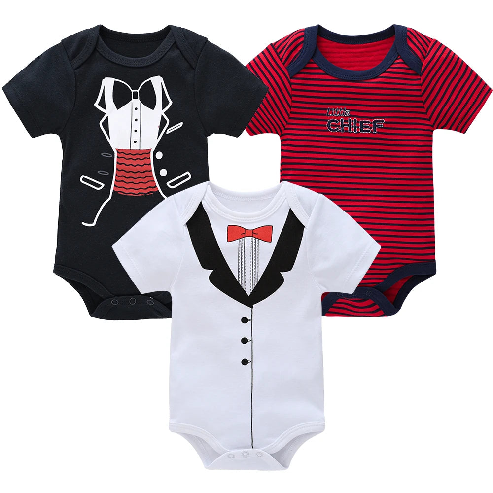 3/6PCS Cotton Baby Bodysuit Set (0–12M)