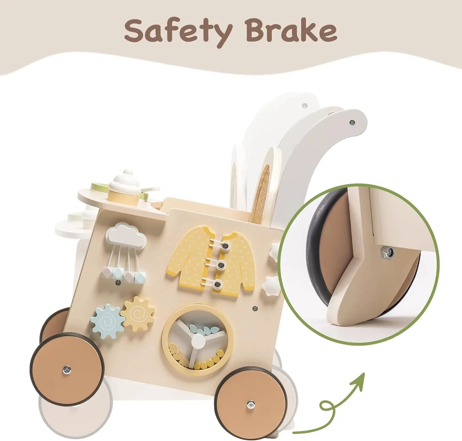 Rattan Wooden Baby Push Walker