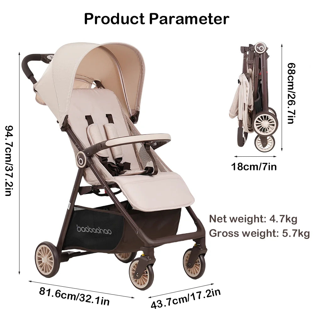 One-Click Fold Portable Baby Stroller