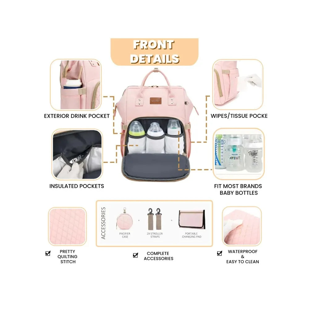 Waterproof Diaper Bag Backpack Set