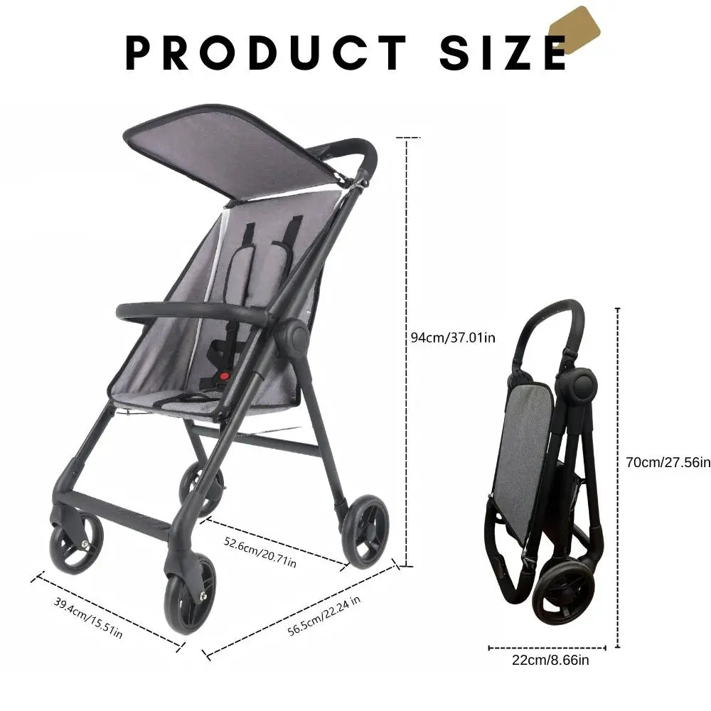 Compact 5-Point Harness Travel Stroller