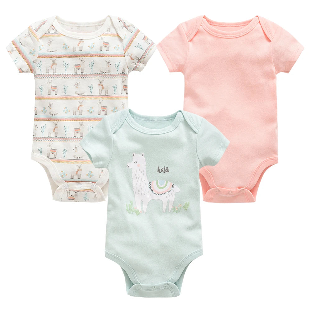 3/6PCS Cotton Baby Bodysuit Set (0–12M)