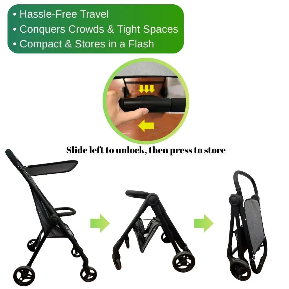 Compact 5-Point Harness Travel Stroller
