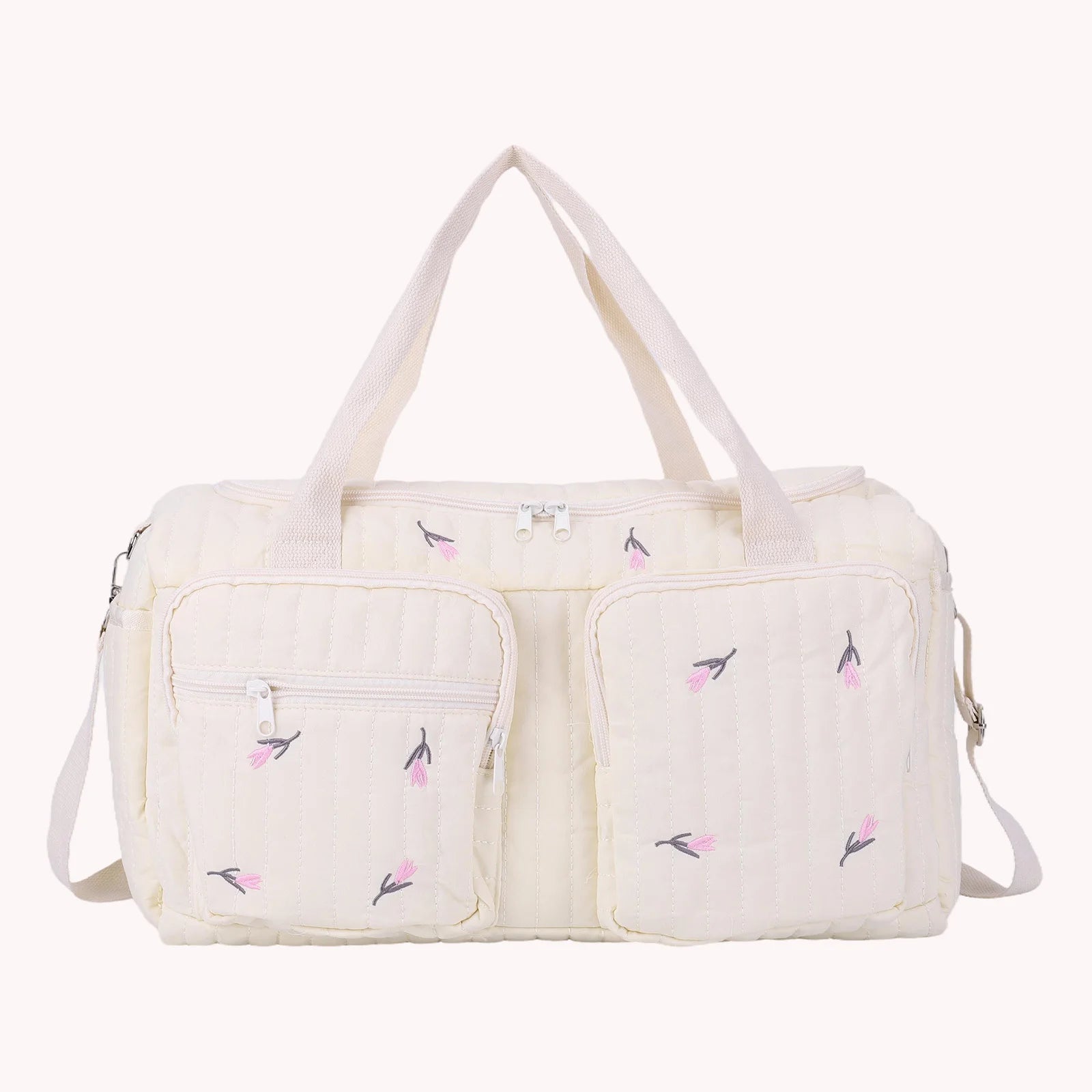 Quilted Diaper Duffel Weekender Bag