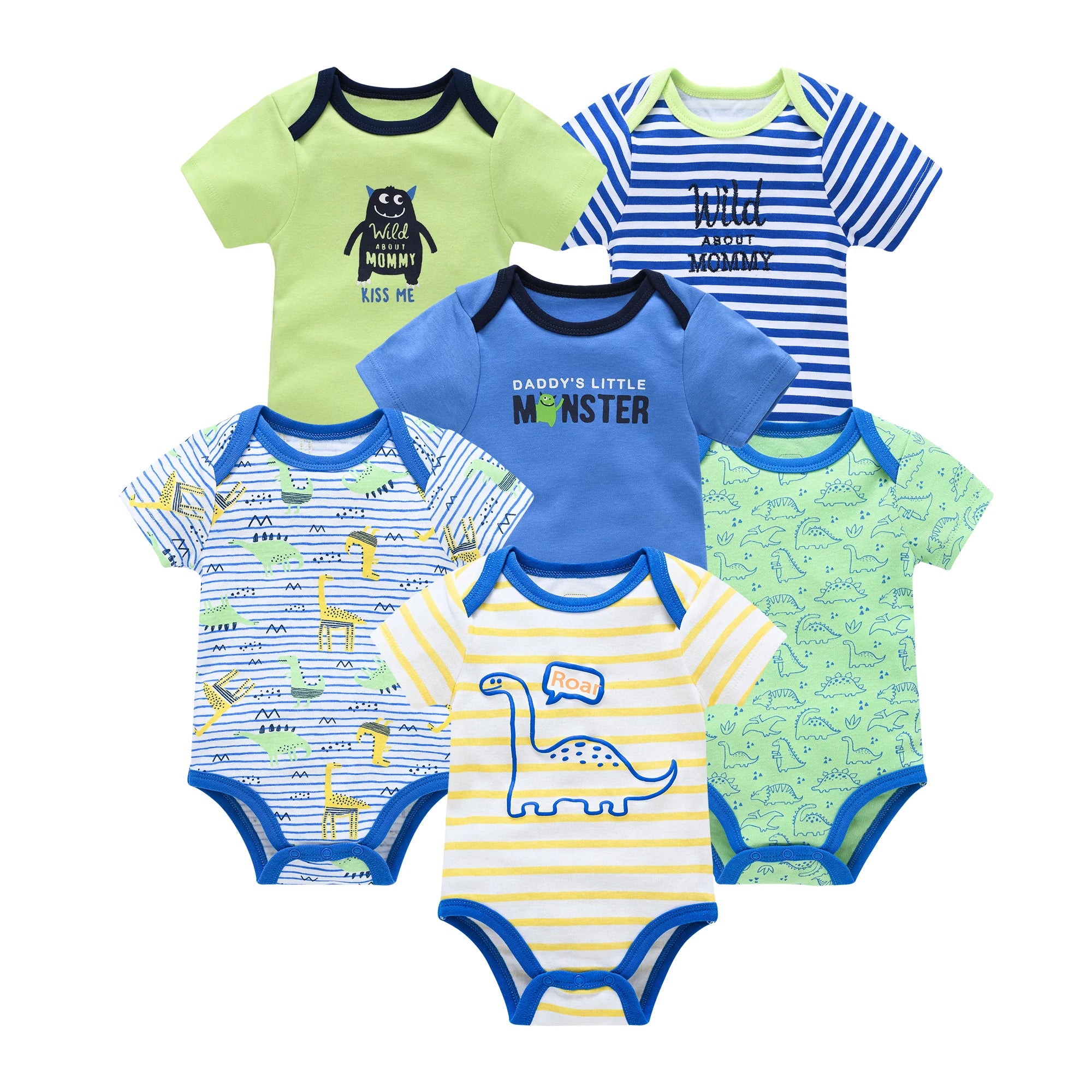 3/6PCS Cotton Baby Bodysuit Set (0–12M)
