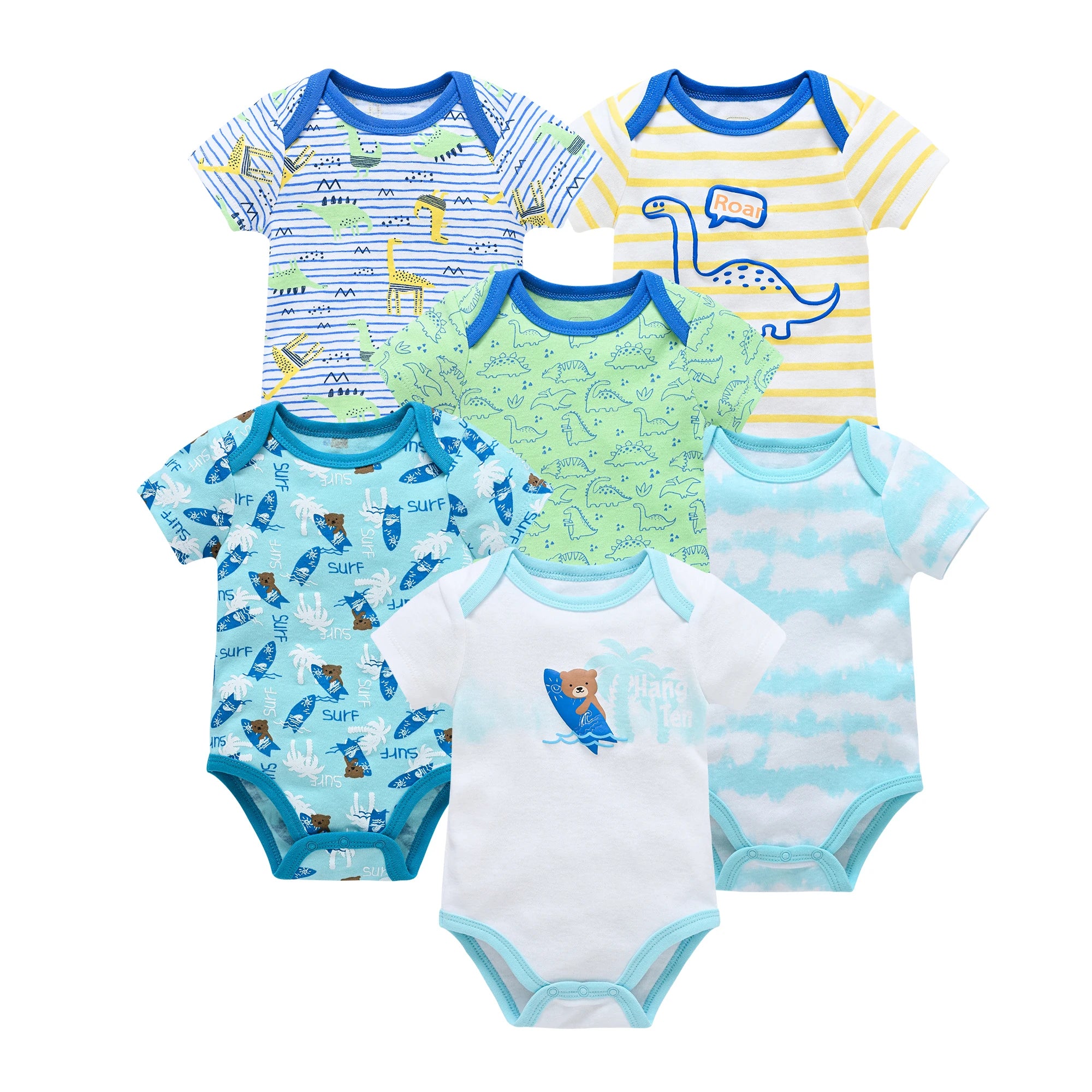 3/6PCS Cotton Baby Bodysuit Set (0–12M)