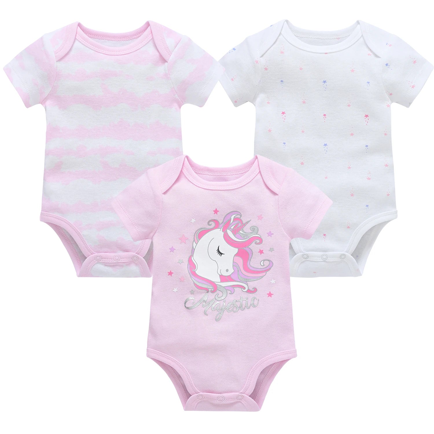 3/6PCS Cotton Baby Bodysuit Set (0–12M)