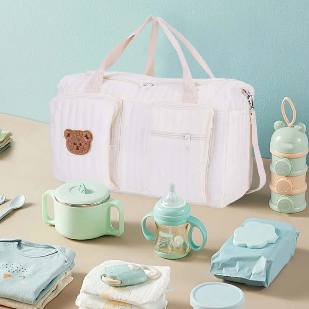 Quilted Diaper Duffel Weekender Bag