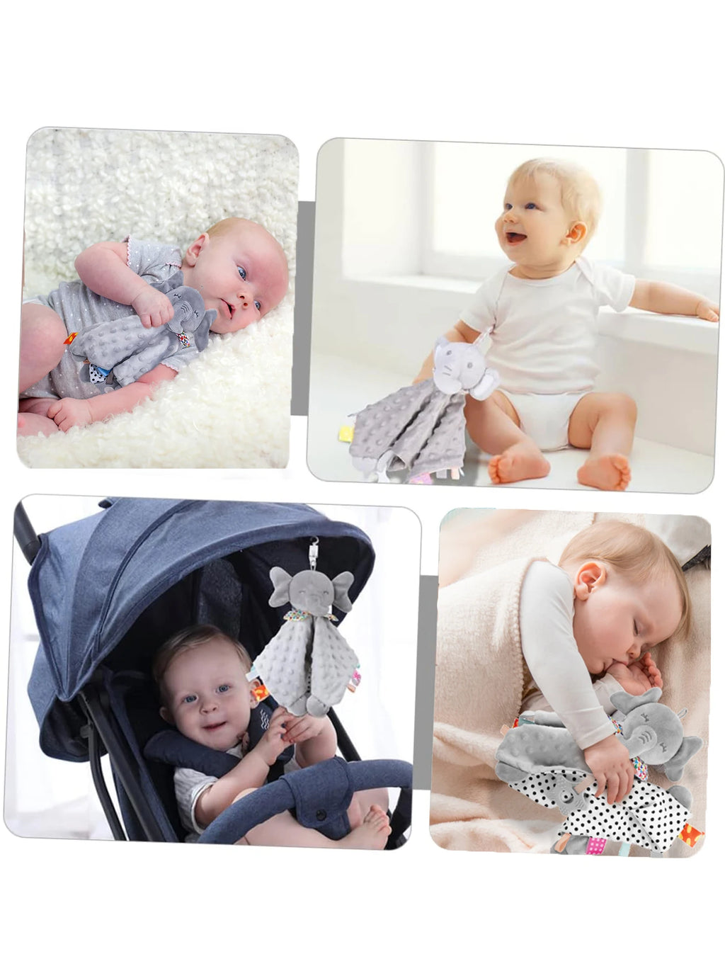 Elephant Baby Comforter Rattle Blanket