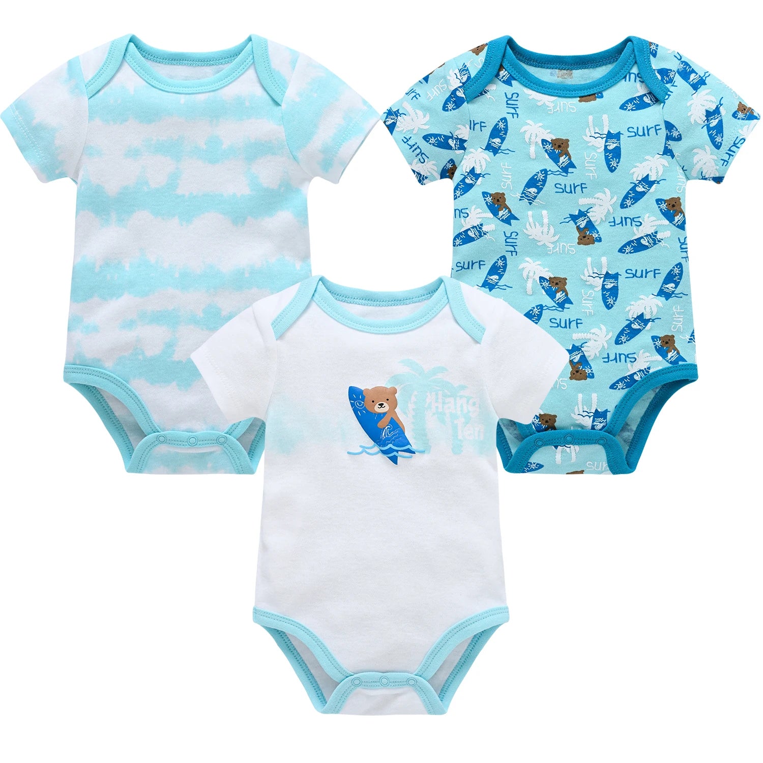 3/6PCS Cotton Baby Bodysuit Set (0–12M)