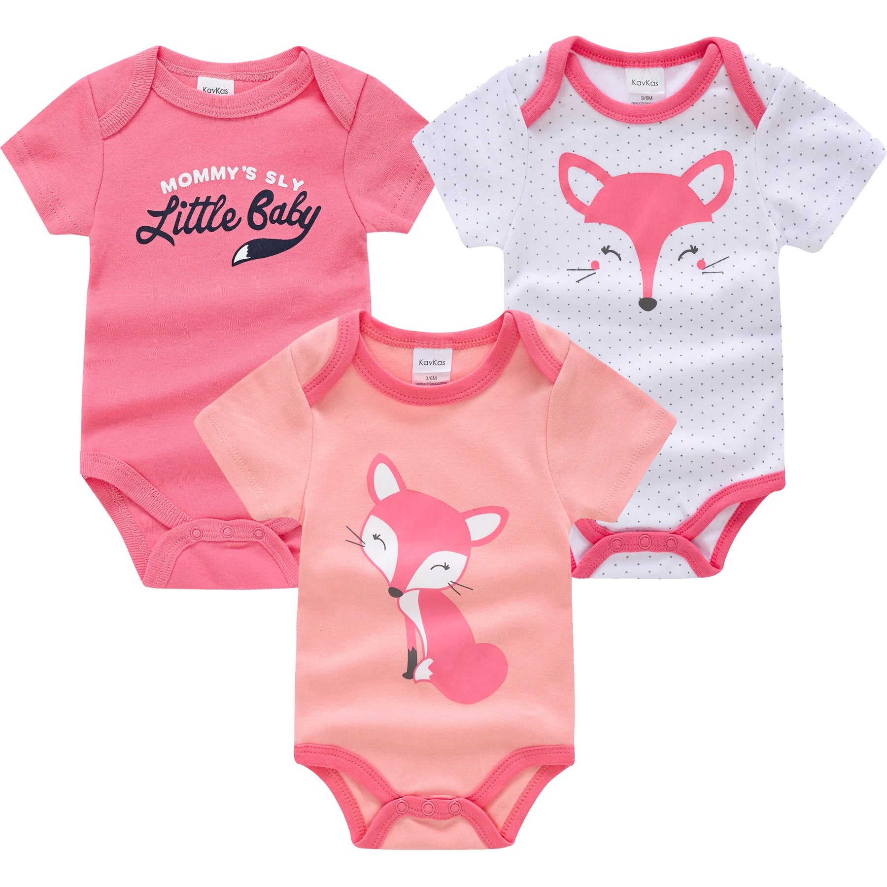 3/6PCS Cotton Baby Bodysuit Set (0–12M)