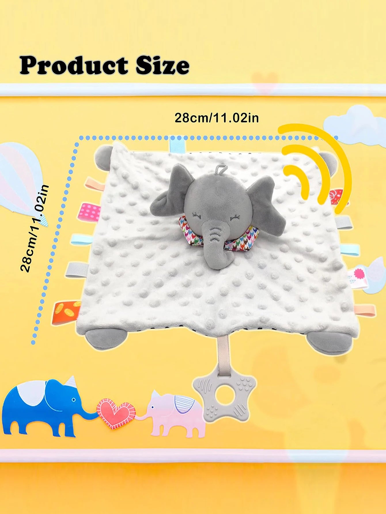 Elephant Baby Comforter Rattle Blanket