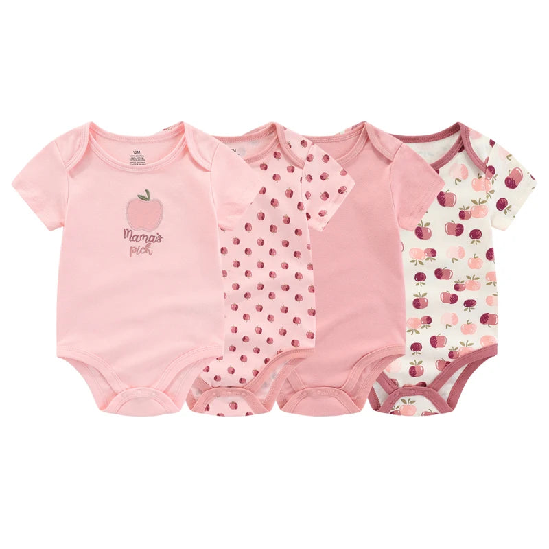 Cartoon Cotton Baby Jumpsuit 4PC Set
