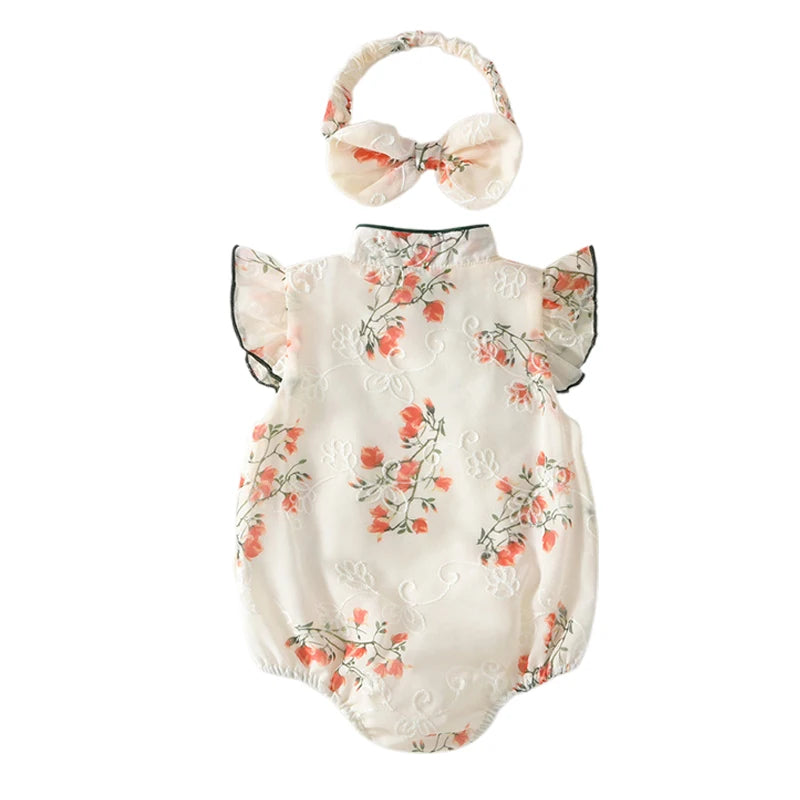 Girls Chinese Dress Romper Set