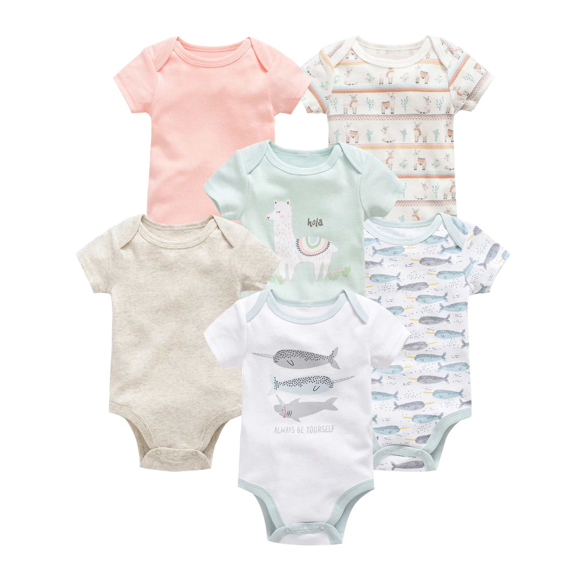 3/6PCS Cotton Baby Bodysuit Set (0–12M)