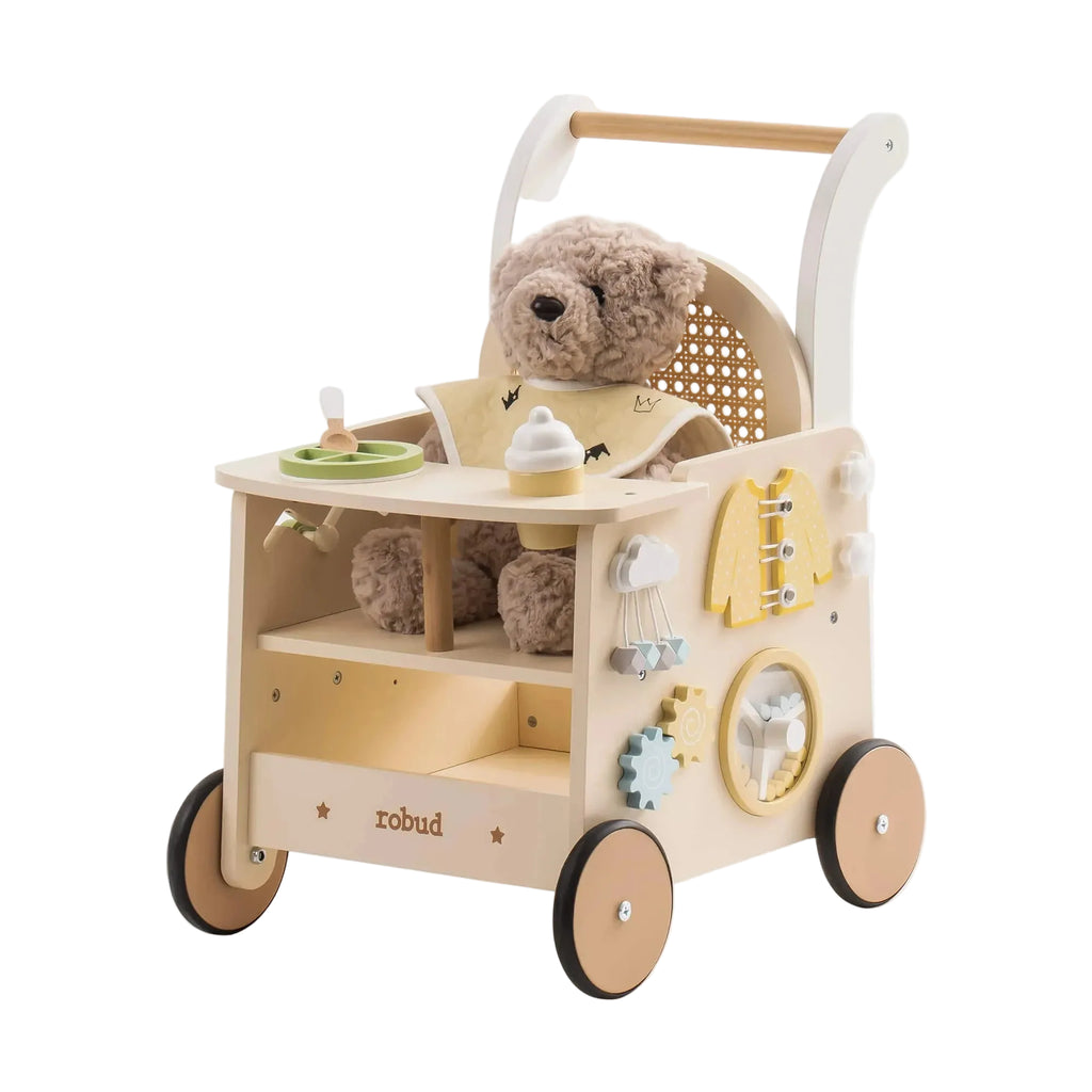 Rattan Wooden Baby Push Walker
