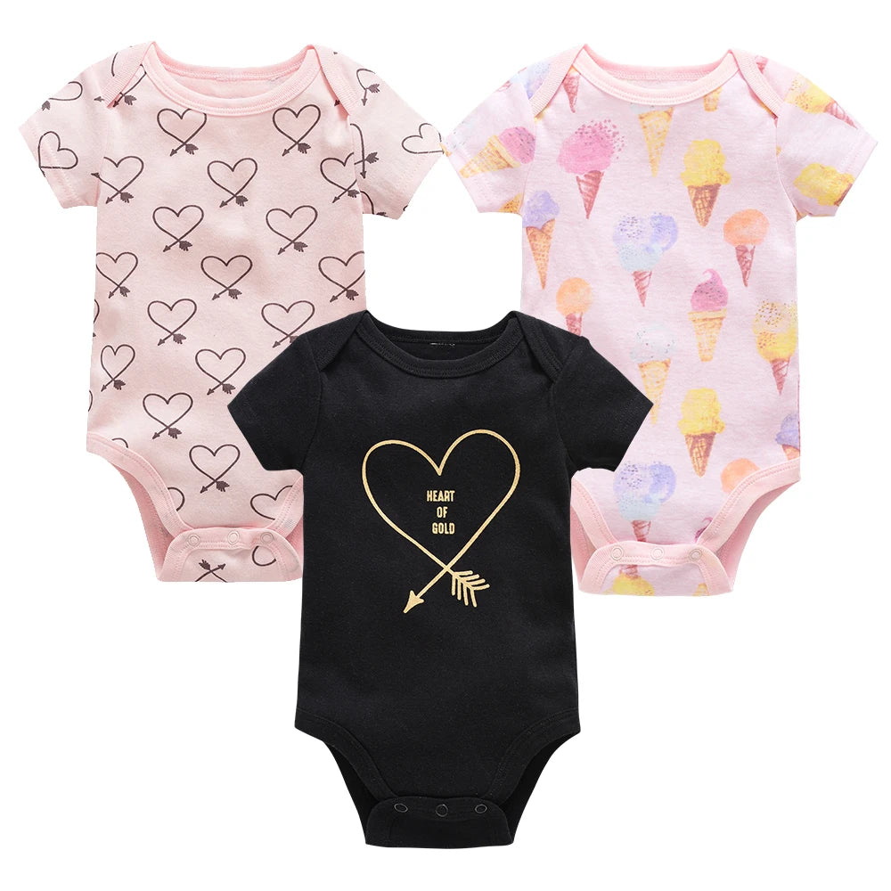 3/6PCS Cotton Baby Bodysuit Set (0–12M)