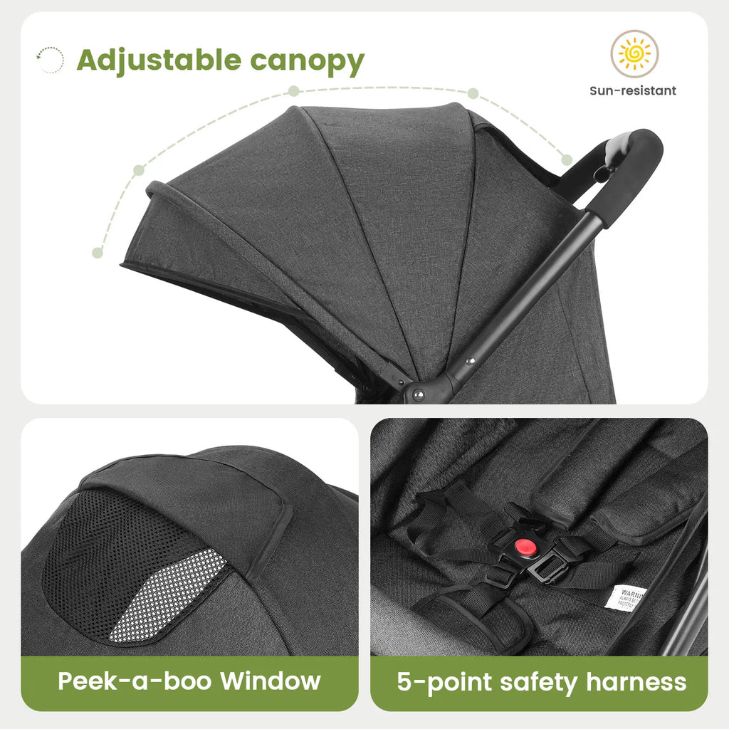 One-Hand Fold Compact Travel Stroller